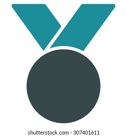 Army medal icon. Vector style is flat bicolor symbols, soft blue colors, rounded angles, white background.