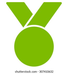 Army medal icon. Vector style is flat symbols, eco green color, rounded angles, white background.