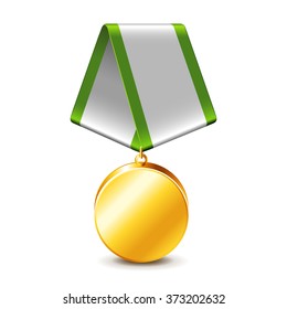 Army medal isolated on white photo-realistic vector illustration