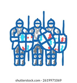 army medieval doodle icon sketch vector. army medieval sign. isolated symbol illustration