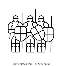 army medieval line icon vector. army medieval sign. isolated contour symbol black illustration