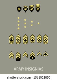 Army Military Insignia Rank Set Stock Vector (Royalty Free) 1561021850 ...