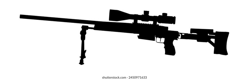 La policía militar del ejército golpeó la silueta del francotirador Ilustración vectorial sobre fondo blanco.