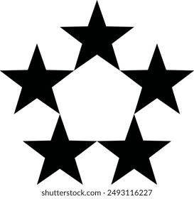 Army Military Rank Insignia, General Of The Army flat black vector icon.
