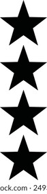 Army Military Rank Insignia, General flat black vector icon.
