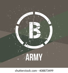 Army military stamp, label, sign. Vector art.