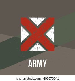 Army military stamp, label, sign. Vector art.