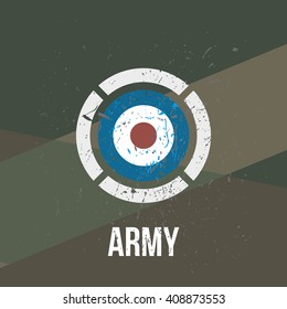 Army military stamp, label, sign. Vector art.