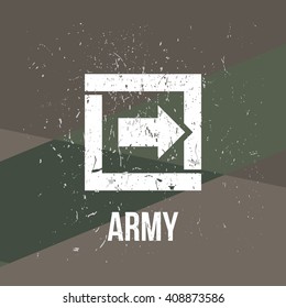 Army military stamp, label, sign. Vector art.