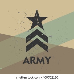 Army military stamp, label, sign. Vector art.
