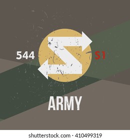 Army military stamp, label, sign. Vector art.