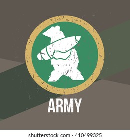 Army military stamp, label, sign. Vector art.