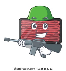 Army minced meat isolated in the character