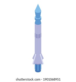 Icono del misil del ejército. Isometric, icono del vector de misiles del ejército, para diseño web aislado en fondo blanco