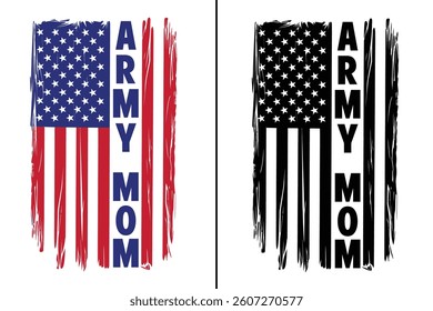 Army Mom American Flag – Distressed Patriotic Military Family Design