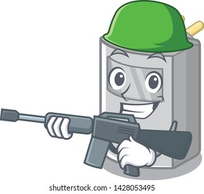 Army motion sensor attached to cartoon wall