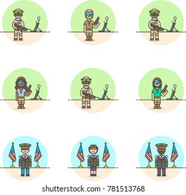 Army- Multicolor Icon Set