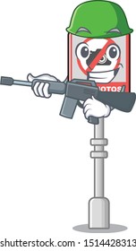 Army no camera stuck to cartoon door