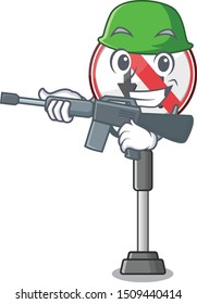 Army no u turn with a cartoon