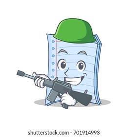 Army notebook character cartoon style