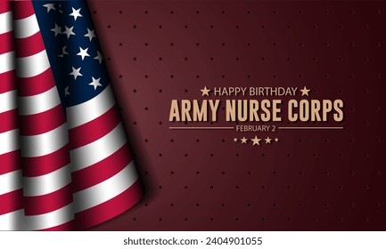 Army Nurse Corps Birthday February 2 Background Vector Illustration