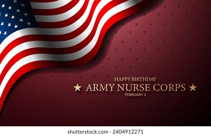 Army Nurse Corps Birthday February 2 Background Vector Illustration