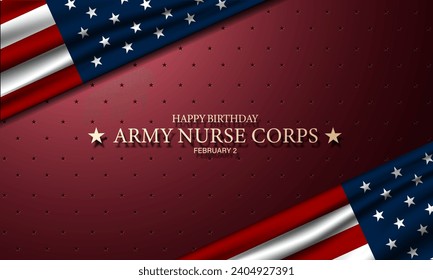 Army Nurse Corps Birthday February 2 Background Vector Illustration