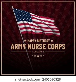 Army Nurse Corps Birthday February 2 Background Vector Illustration