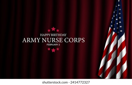 Army Nurse Corps Birthday February 2 Background Vector Illustration