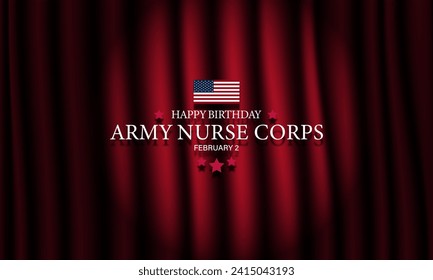 Army Nurse Corps Birthday February 2 Background Vector Illustration