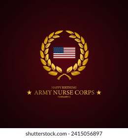 Army Nurse Corps Birthday February 2 Background Vector Illustration