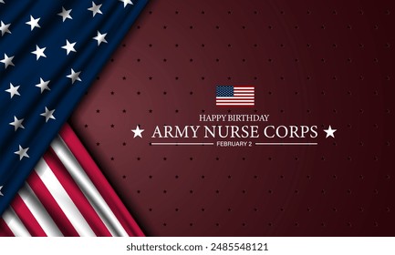 Army Nurse Corps Birthday February 2 Background Vector Illustration