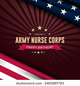 Army Nurse Corps Birthday February 2 Background Vector Illustration