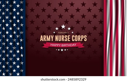 Army Nurse Corps Birthday February 2 Background Vector Illustration