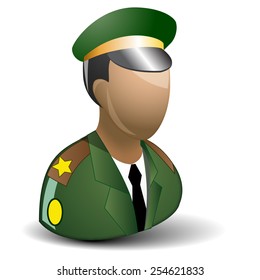 Army officer icon. Isolated on white background
