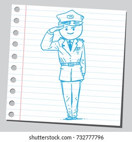 Army officer saluting