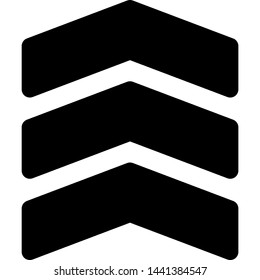 Army officer triple stripe insignia on uniform