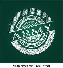 Army on chalkboard. Vector Illustration. Detailed.