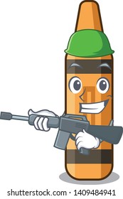 Army orange crayon mascot