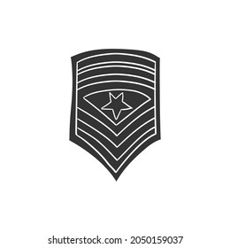 Army Patch Icon Silhouette Illustration. Award Soldier Vector Graphic Pictogram Symbol Clip Art. Doodle Sketch Black Sign.