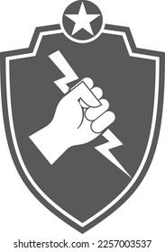 Army patch. Military logo. Black shield insignia