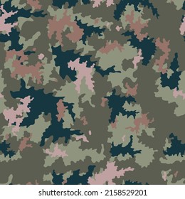 
Army pattern camouflage, forest texture, seamless hunting background.