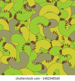 Army pattern seamless Beetle larva. Military Bug caterpillar background. Maggot Protective texture vector. War ornament
 
