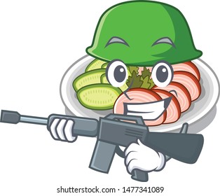Army peking dunking in the character shape