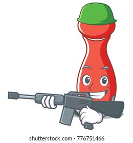 Army pepper mill character cartoon