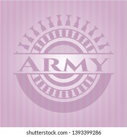 Army pink emblem. Vintage. Vector Illustration. Detailed.