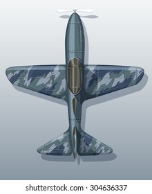 Avión del ejército en ilustración gris