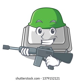 Army plastic box isolated in the cartoon