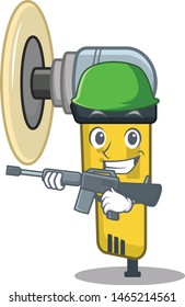 Army pneumatic sander in the mascot shape