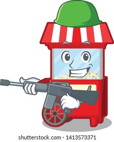 Army popcorn machine character.